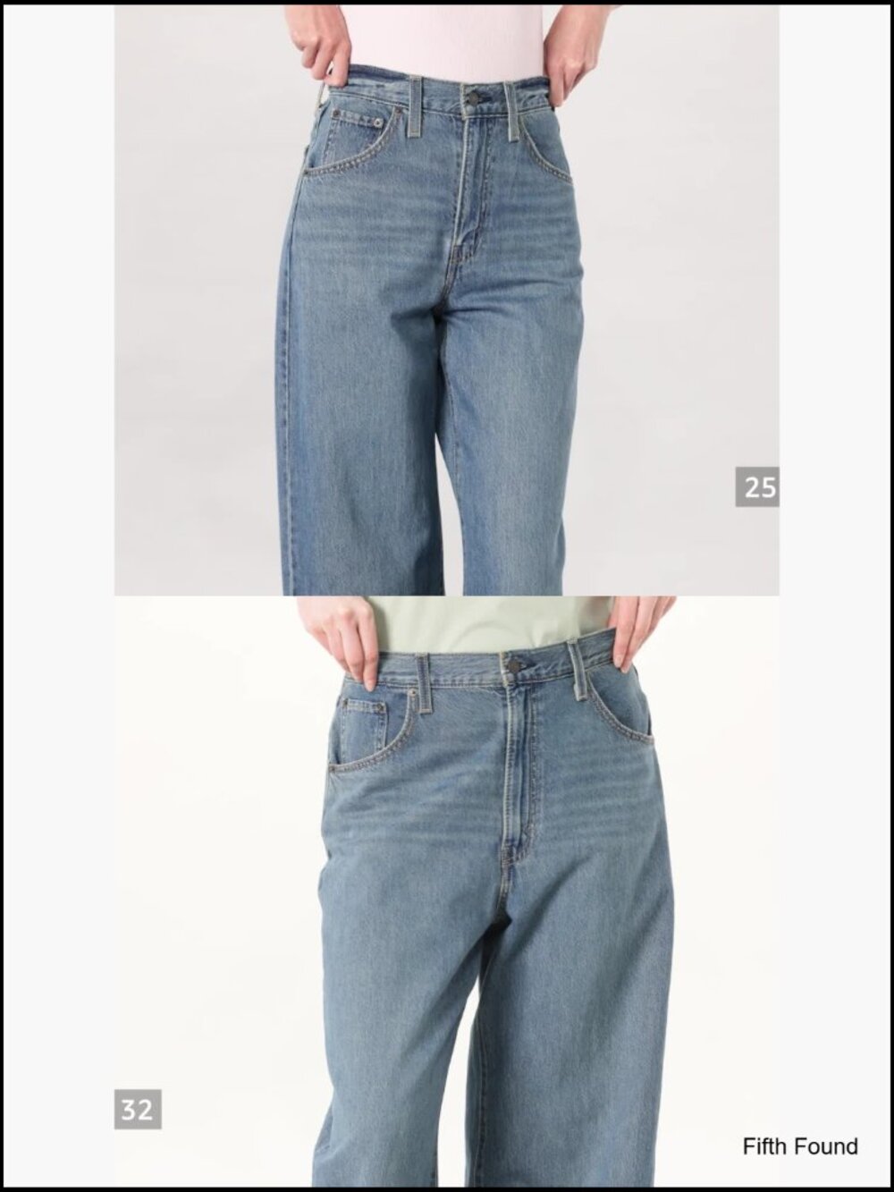 High Rise Baggy Jeans Straight Leg Cotton Non Stretch - Picture 6 of 6
